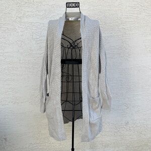 Contemporaine by Simons Women's Gray OpenFront Sweater Cardigan Wool Blend Small